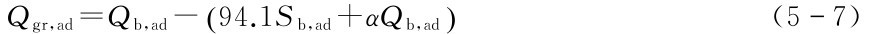 Qgr，ad=Qb，ad-(94.1Sb，ad+αQb，ad)(57)