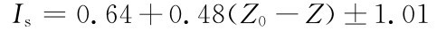 Is=0.64+0.48（Z0-Z）±1.01