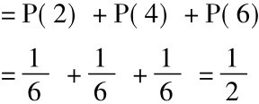 =P(2) +P(4) +P(6)=16+16+16=12