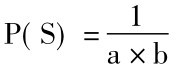 P(S)= 1 a×b