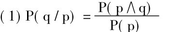 (1)P(q/p)=P(p∧q) P(p)