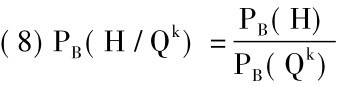 (8)PB(H/Qk)=PB(H)PB(Qk)