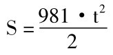 S=981·t2 2