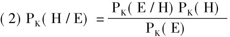 (2)PK(H/E)=PK(E/H)PK(H)PK(E)