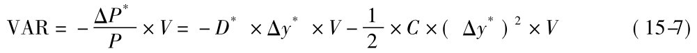 VAR=－ΔP*P×V=－D*×Δy*×V－12×C×(Δy*)2×V (15-7)