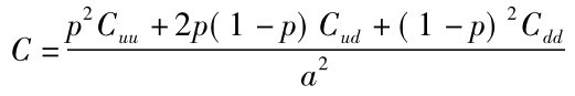 C=p2Cuu+2p(1－p)Cud+(1－p)2Cdd a2