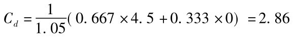 Cd=11.05(0.667×4.5+0.333×0)=2.86