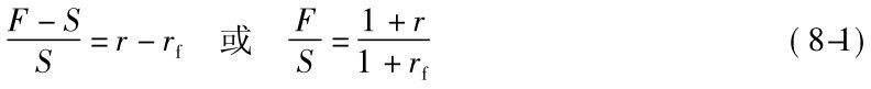 F－SS=r－rf或 FS=1+r1+rf(8-1)