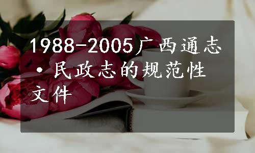 1988-2005广西通志·民政志的规范性文件