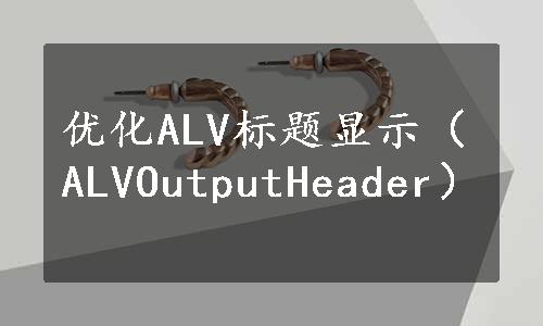 优化ALV标题显示（ALVOutputHeader）