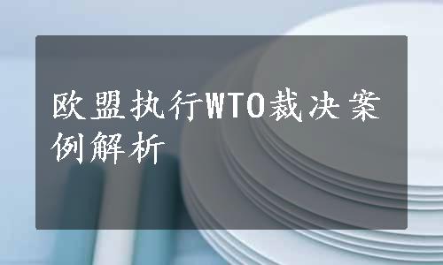 欧盟执行WTO裁决案例解析