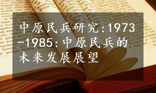中原民兵研究:1973-1985:中原民兵的未来发展展望